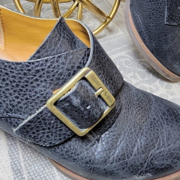 Kork-Ease | 6.5 Black Pebbled Leather Ankle Boots Monks Strap - Picture 5 of 16